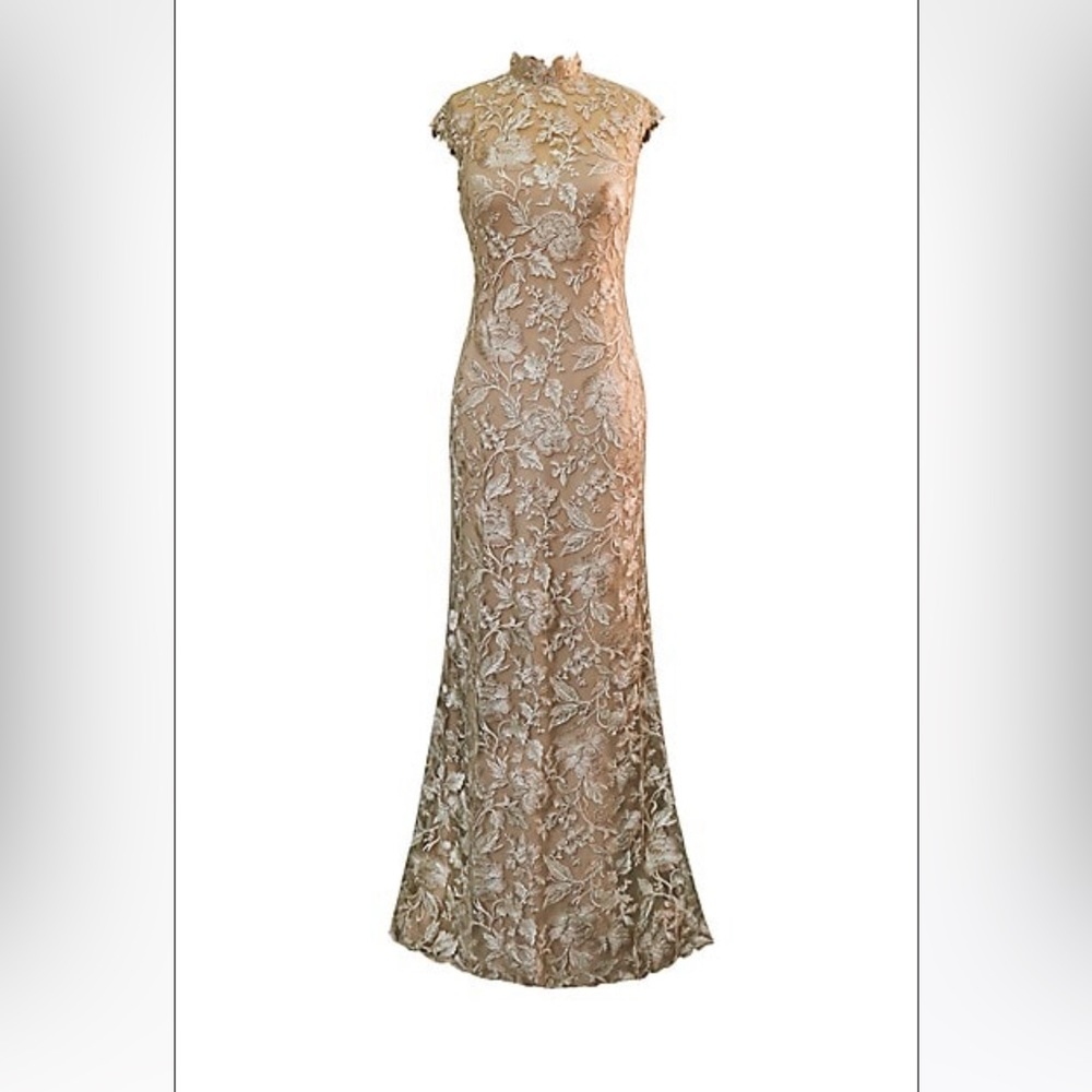 Tadashi Shoji Qara Embroidered Gown, Size 8